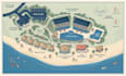 create a resort hotel tourist vector map with attractions and locations