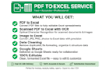 convert PDF to google sheets and excel in 2 hours