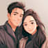 create custom anime couple portrait for printing or gift