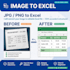 convert PDF to excel and image to excel in 2 hours