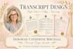 design transcript, high school, college and university transcript design