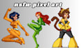 make pixel art animation, sprite sheet, 8 bit 16 bit nsfw pixel art character