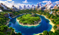 terraform minecraft worlds with mountains, rivers, forests and oceans