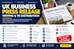 write distribute UK press release submit UK press release