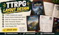 ttrpg layout design board game rulebook layout dnd 5e rpg character sheet