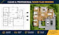 create a professional 2d coloured floor plan from cad or PDF