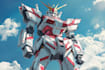 create a detailed gundam and mecha character illustration