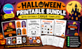 design a halloween printable bundle editable canva templates