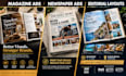 create editorial magazines layout, premium catalog brochure flyers, newspaper ad