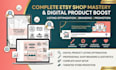 setup etsy digital product listing optimization shop branding store promotion