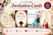 design elegant wedding nikah and invitation cards
