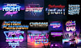 create 70s 80s 90s retro vintage chrome neon synthwave logo
