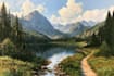 paint landscape in real oil painting