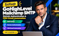 setup gohighlevel mailchimp SMTP domain authentication and CRM email automation