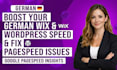 boost your german wix website speed and fix pagespeed issues wordpress insights