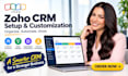 setup zoho customize zoho CRM, setup modules, pipelines, zoho books setup, zoho