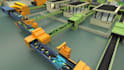 create industrial animation 3d recycling plant and waste processing energy plant
