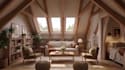 do cozy attic design, loft conversion, and realistic 3d interior rendering