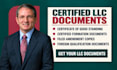 obtain certified llc documents for banking or foreign registration