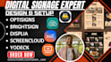 setup and design your digital signage via optisigns yodeck scala screencloud crm