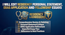 heavily edit residency personal statement fellowship, mba, eras application sop