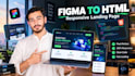 convert figma to responsive HTML CSS javascript landing page