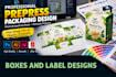 create print ready packaging design with dieline