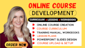 create online course content, curriculum and powerpoint slides