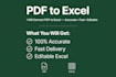 convert PDF to excel, image to excel and google sheets