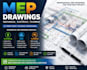 create residential mep drawing for hvac electrical and plumbing plans