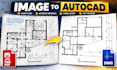 convert PDF image sketch to autocad cad drawing
