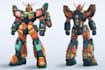 create a detailed custom mecha character illustration
