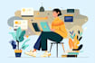 create stylish flat vector illustrations