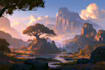 paint landscape environment, concept art, bookcover
