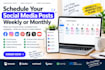 schedule posts on social media weekly or monthly using buffer hootsuite later