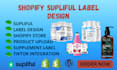 create shopify supliful product label, nfskin care, supplement label design