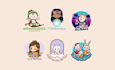 create cute kawaii sticker sheet design