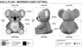 design custom plush reference sheet tech pack ych concept or stuffed animal toy