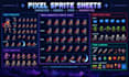 create pixel sprite sheet pixel art animation pixel game art for 2d video games