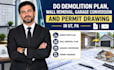 do demolition plan, wall removal, garage conversion and permit drawing in ut, pa
