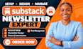 setup substack account do substack newsletter design and manage substack posts