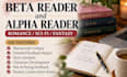 beta read fantasy, romance beta reader, alpha beta reader, mystery beta reader