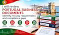 review portugal business document, identify missing requirements, compliance gap