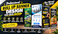 do roll up banner, roller banner, retractable banner, backdrop banner design