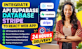 integrate api supabase database stripe to react web app