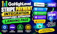 setup gohighlevel stripe payment integration workflows automation landing page