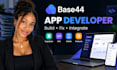 build, fix and improve your base44 app, capacitor ios, android mvp