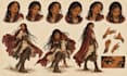 create character expression and pose sheets