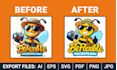vectorize image, redraw, vector trace and fix ai flaws