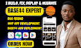 develop mvp app using base44, lovable, adalo, base44 bug fixing and deployment